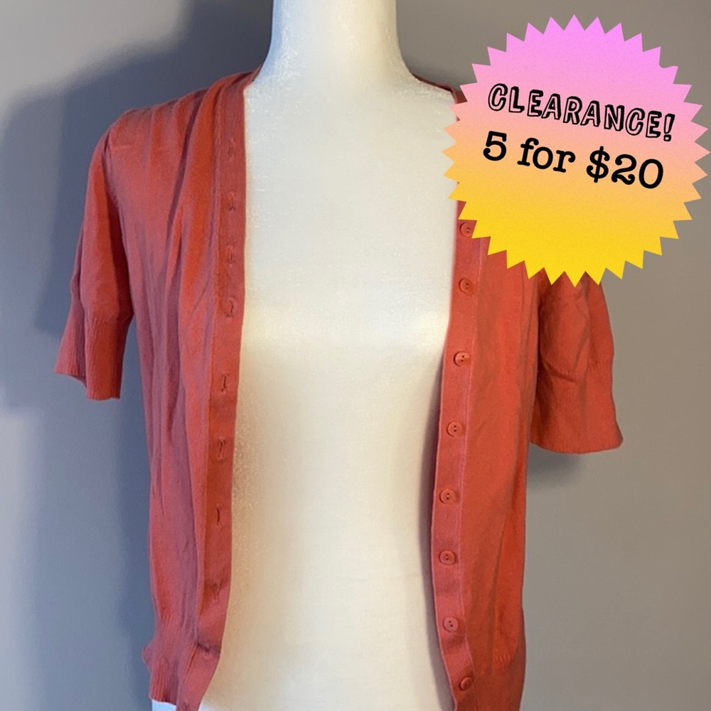 💝 Merona Short Sleeve Coral Cardigan